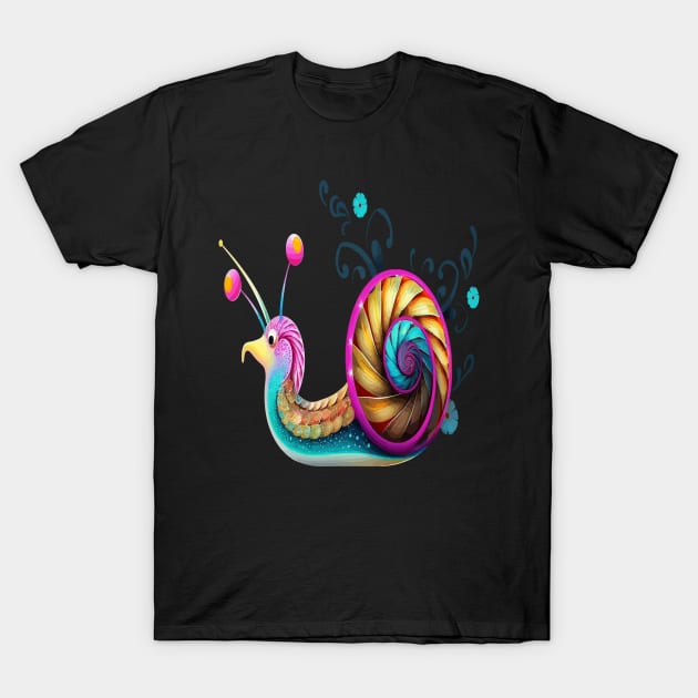 Snail Smiling T-Shirt by JH Mart